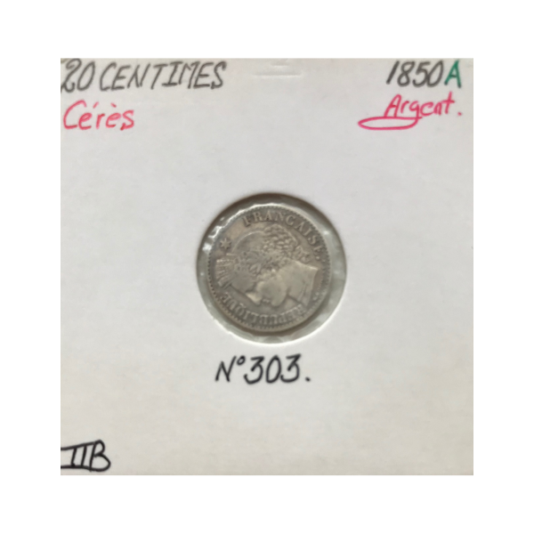 20 CENTIMES CERES - 1850A - Pièce de...