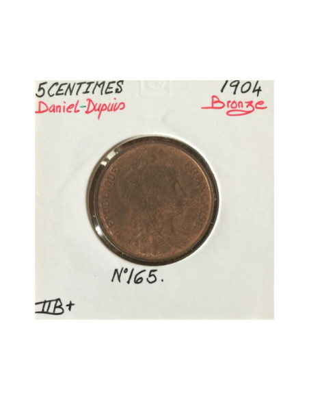 5 CENTIMES DANIEL-DUPUIS - 1904 - Pièce de monnaie en Bronze // Qualité : TTB