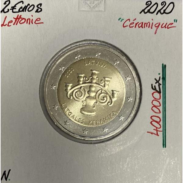 Lettonie - 2 Euro 2020 - Céramique de...