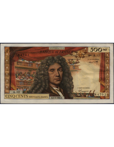 500 NOUVEAUX FRANCS MOLIERE - 5.9.1963 - Billet de banque français (TTB+)
