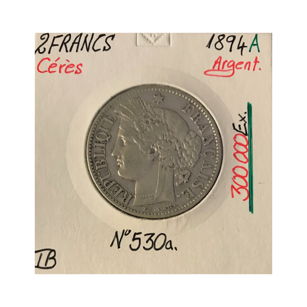 2 FRANCS CERES - 1894A - Pièce de...
