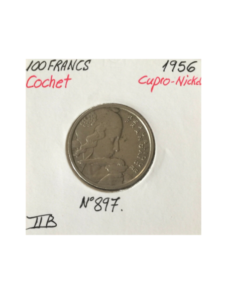 100 FRANCS COCHET - 1956 - Pièce de monnaie en Cupro-Nickel - TTB