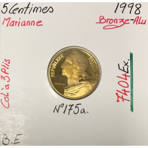 5 CENTIMES MARIANNE - 1998 - Pièce de...