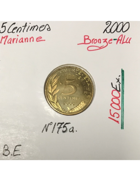 5 CENTIMES MARIANNE - 2000 - Pièce de Monnaie en Bronze-Alu // BE