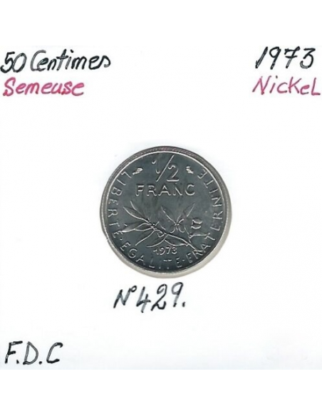 50 CENTIMES SEMEUSE - 1973 - Pièce de Monnaie en Nickel - Qualité : FDC