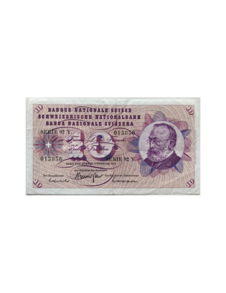 SUISSE - 10 FRANCS (1974) - Billet de banque (TTB)