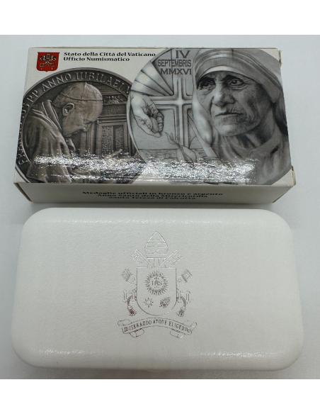 Vatican - Coffret de 2 MEDAILLES OFFICIELLES 2016 - Mère Teresa de Calcutta