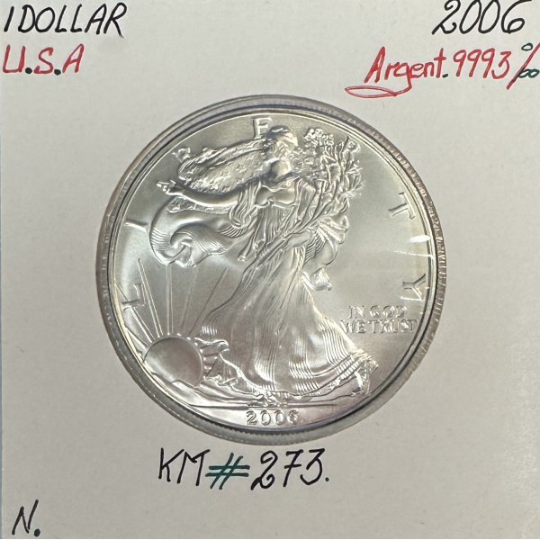 USA - 1 DOLLAR - 2006 - Pièce de Monnaie en ARGENT // Qualité : NEUVE