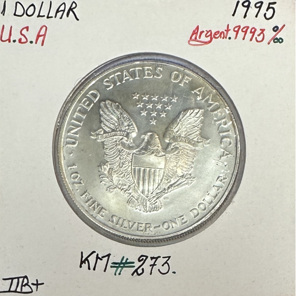 USA - 1 DOLLAR - 1995 - Pièce de Monnaie en ARGENT // Qualité : TTB