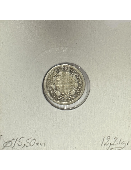 ETATS-UNIS - 1/2 DIME 1854 - Pièce de Monnaie en Argent // Qualité : TB