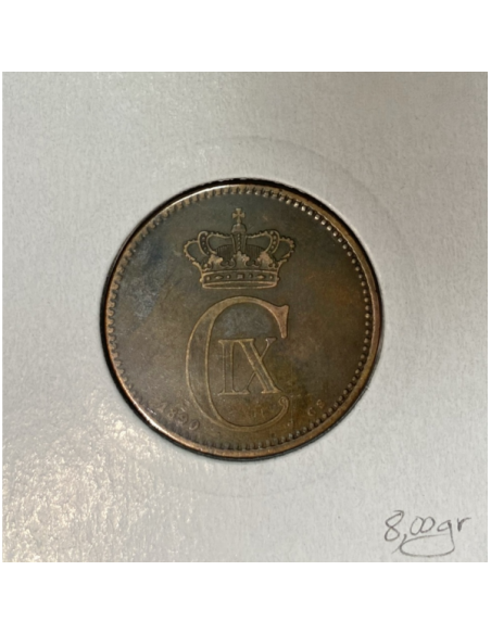DANEMARK - 5 ORE 1890 CS - Pièce de Monnaie en Bronze // Qualité : TB
