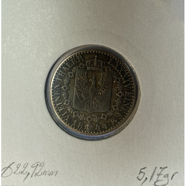 ALLEMAGNE - 1/6 THALER 1844 A - Pièce...