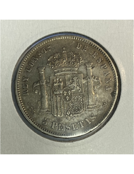 ESPAGNE - 5 PESETAS 1892 PG-M - Pièce de Monnaie en Argent / Qualité : TB (REF2)