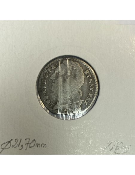 1/10 ECU au bandeau - LOUIS XV - 1743N - Monnaie en Argent // Qualité : B