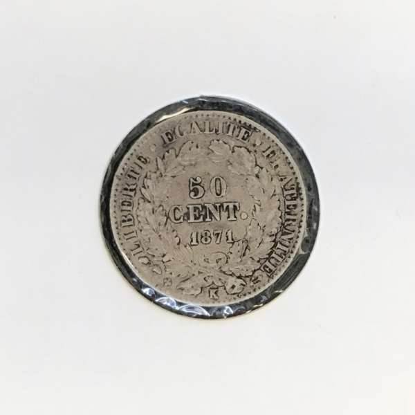 50 CENTIMES CERES - 1871K - Pièce de...