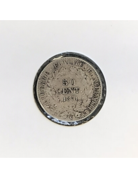 50 CENTIMES CERES - 1871K - Pièce de monnaie en Argent // TB
