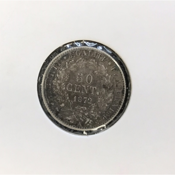 50 CENTIMES CERES - 1872A - Pièce de...