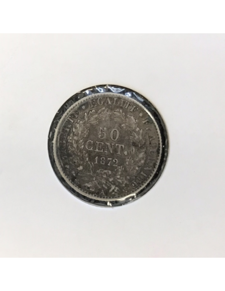 50 CENTIMES CERES - 1872A - Pièce de monnaie en Argent // TTB