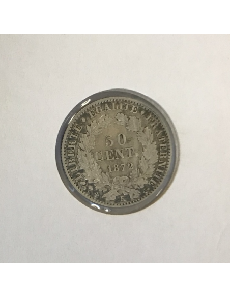 50 CENTIMES CERES - 1872K - Pièce de monnaie en Argent // TTB