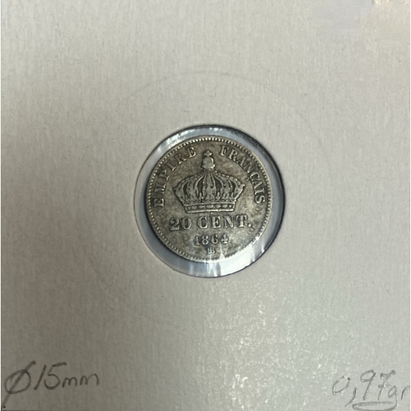 20 CENTIMES NAPOLEON III (1864BB)...
