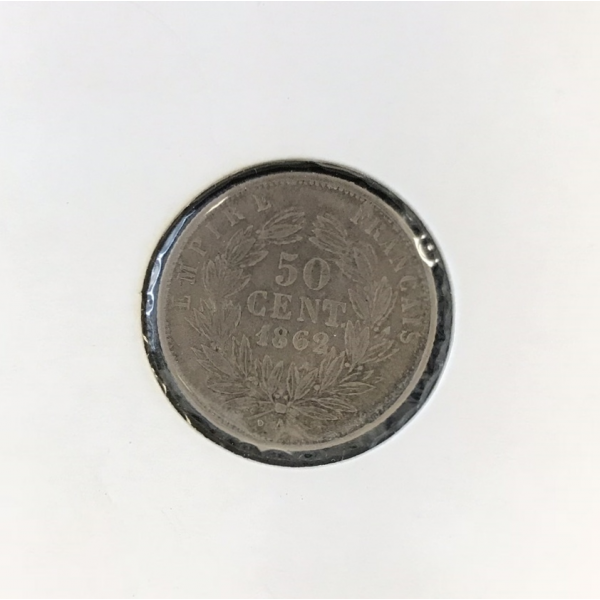50 CENTIMES NAPOLEON III - 1862A -...
