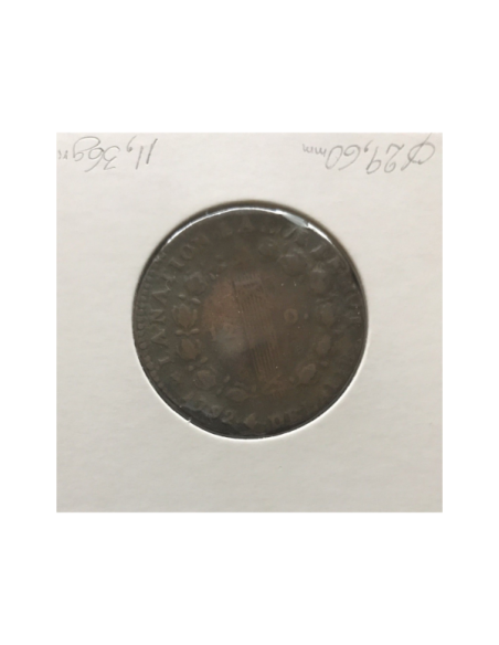 12 DENIERS - LOUIS XVI - 1792D - Pièce de Monnaie en Cuivre // TB