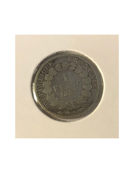 1 FRANC LOUIS-NAPOLEON BONAPARTE - 1852A - Monnaie en Argent - TB