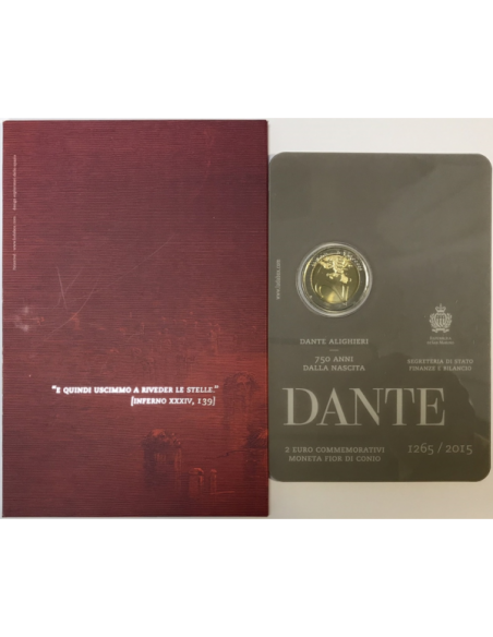 SAINT-MARIN - 2 Euro commémorative 2015 - DANTE ALIGHIERI // COINCARD BU