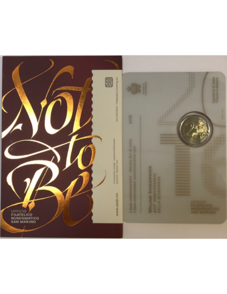 SAINT-MARIN - 2 Euro commémorative 2016 - WILLIAM SHAKESPEARE // Qualité : BU