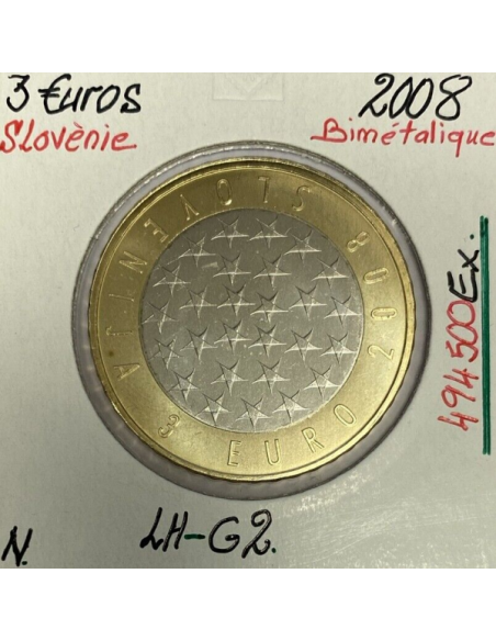 SLOVENIE - 3 EURO - 2008 // Pièce Neuve en Qualité : SUP