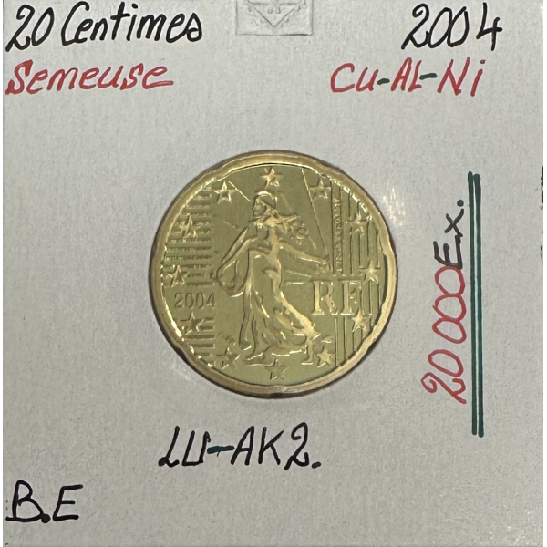 20 CENTIMES D'EURO - SEMEUSE (20 000 Ex) FRANCE 2004 // Qualité : BELLE EPREUVE
