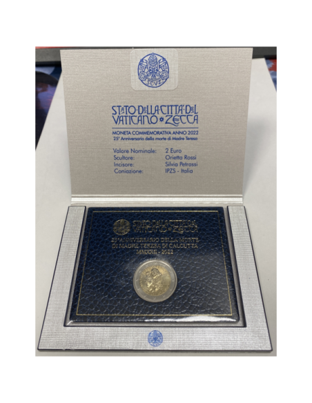 Vatican - 2 Euro en Coffret Brillant Universel 2022 - Mort de Mère Teresa
