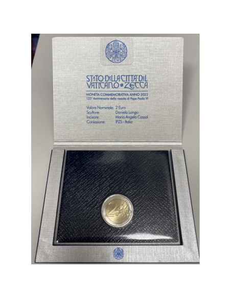 Vatican - 2 Euro en Coffret Brillant Universel 2022 - Naissance du Pape Paul VI