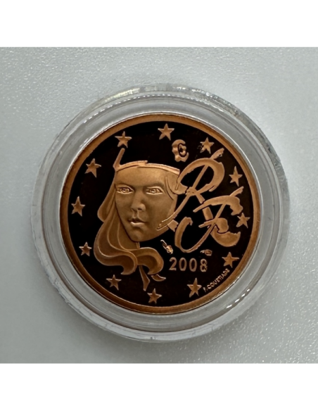 2 CENTIMES D'EURO FRANCE 2008 (7500 Ex) // Qualité : BELLE EPREUVE sous Capsule