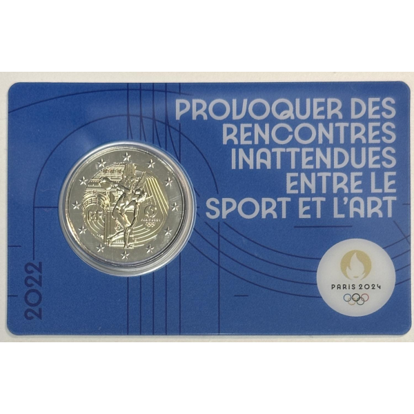 FRANCE - 2 EURO 2022 - JEUX OLYMPIQUES DE PARIS 2024 // COINCARD (BU) BLEU