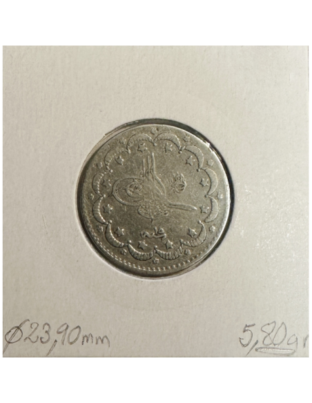 TURQUIE - 5 QIRSH 1889 (AH 1293/15) - Pièce de Monnaie en Argent // Qualité : TB