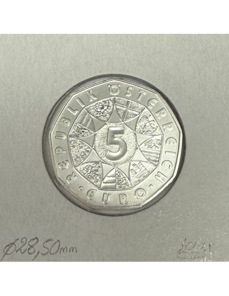 AUTRICHE - 5 EURO EN ARGENT (2015) 60 Ans de l'Armée // Qualité : BE