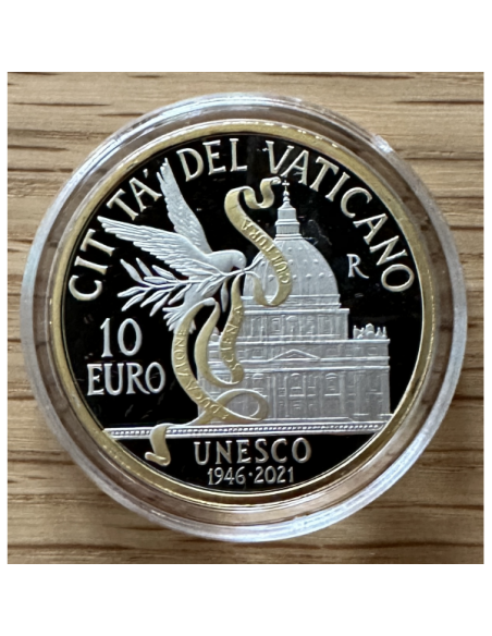 VATICAN - 10 EURO EN ARGENT 2021 en Coffret BE - UNESCO (avec dorure)
