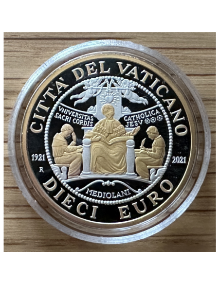 VATICAN - 10 EURO EN ARGENT 2021 en Coffret BE - UNIVERSITE (avec dorure)