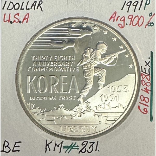 ETATS-UNIS - USA - 1 DOLLAR 1991 P - Pièce de Monnaie en argent // Qualité : BE