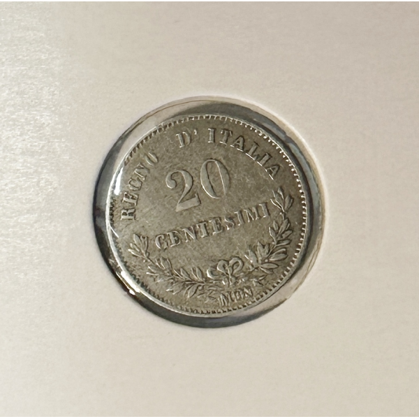 ITALIE - 20 CENTESIMI 1863M BN -...