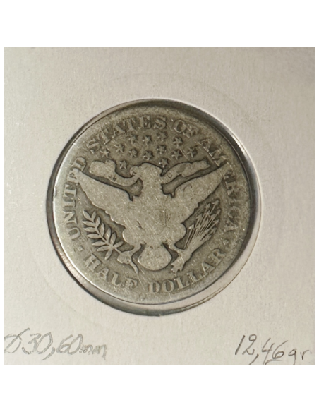 ETATS-UNIS - USA - 1/2 DOLLAR 1902 - Pièce de Monnaie en argent // Qualité : B