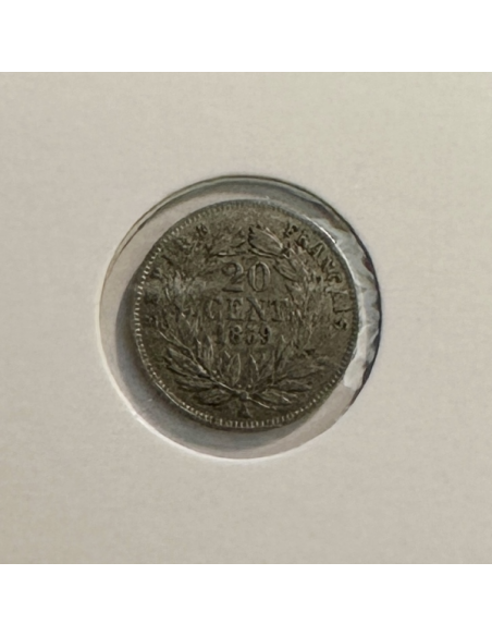 20 CENTIMES NAPOLEON III - 1859A - Pièce de monnaie en Argent // Qualité : TB