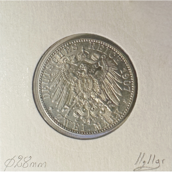 ALLEMAGNE BADEN - 2 MARK 1907G -...