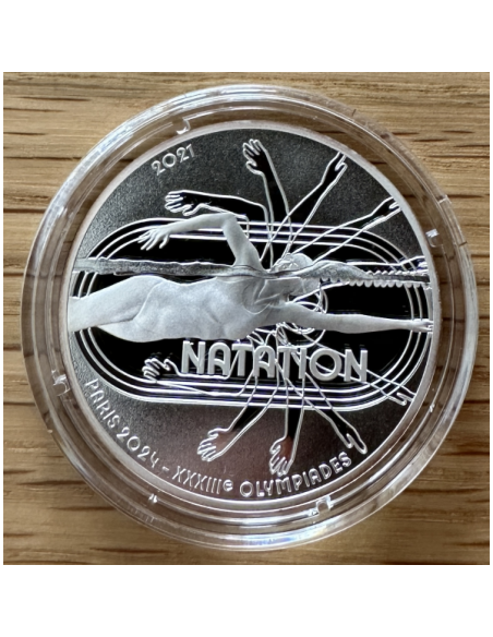 France - Coffret Belle Epreuve 2021 - 10 EURO - J.O. PARIS 2024 - NATATION