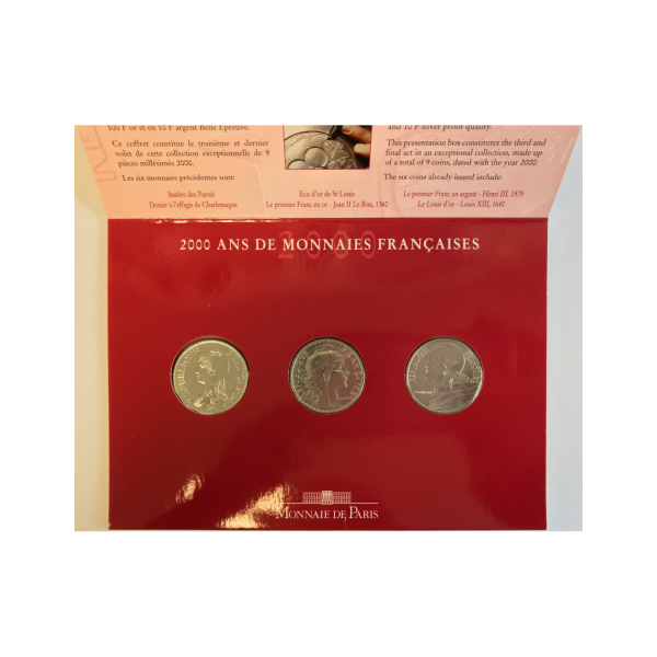 FRANCE - 3 Coffrets BU 2000 - 200 ANS...