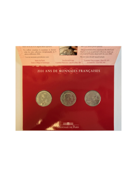 FRANCE - 3 Coffrets BU 2000 - 200 ANS DE MONNAIES FRANCAISES // BU