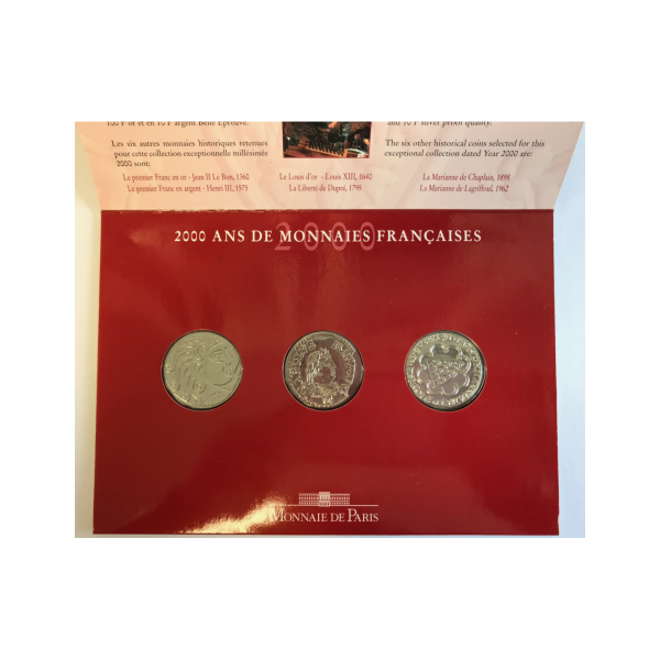 FRANCE - 3 Coffrets BU 2000 - 200 ANS...