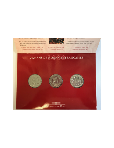 FRANCE - 3 Coffrets BU 2000 - 200 ANS DE MONNAIES FRANCAISES // BU