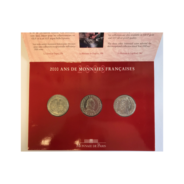 FRANCE - 3 Coffrets BU 2000 - 200 ANS...
